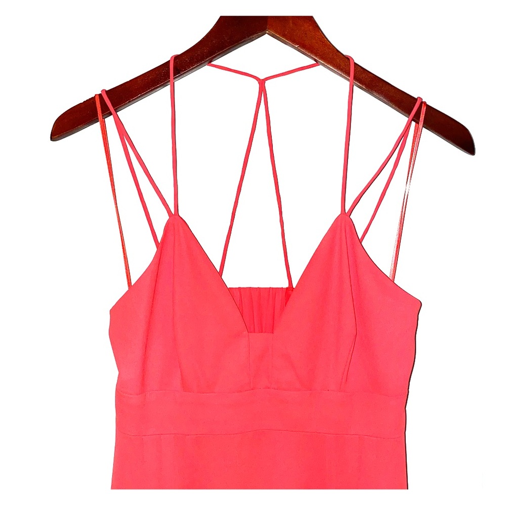 Pink strappy low cut dress